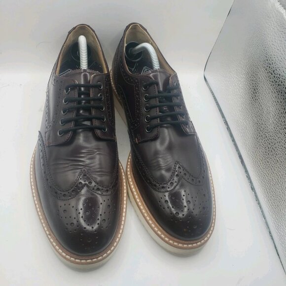 Men Ted Baker London Edling Wingtip Dress Up Shoes Leather Burgundy mens size 11 - Picture 2 of 7